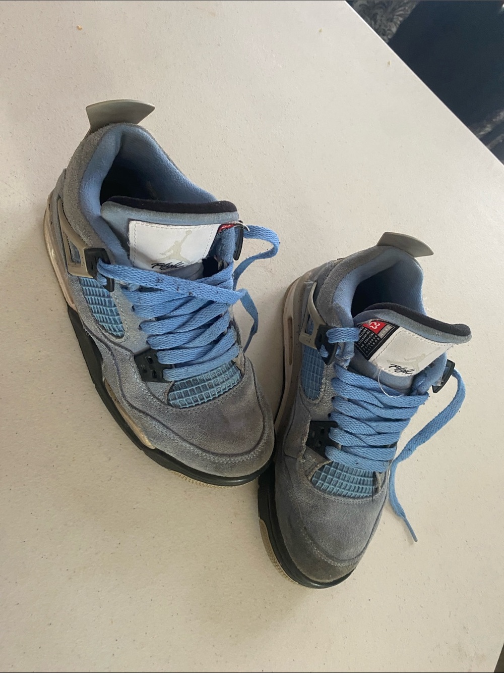 Jordan Kids Light Blue and Gray Suede Sneakers